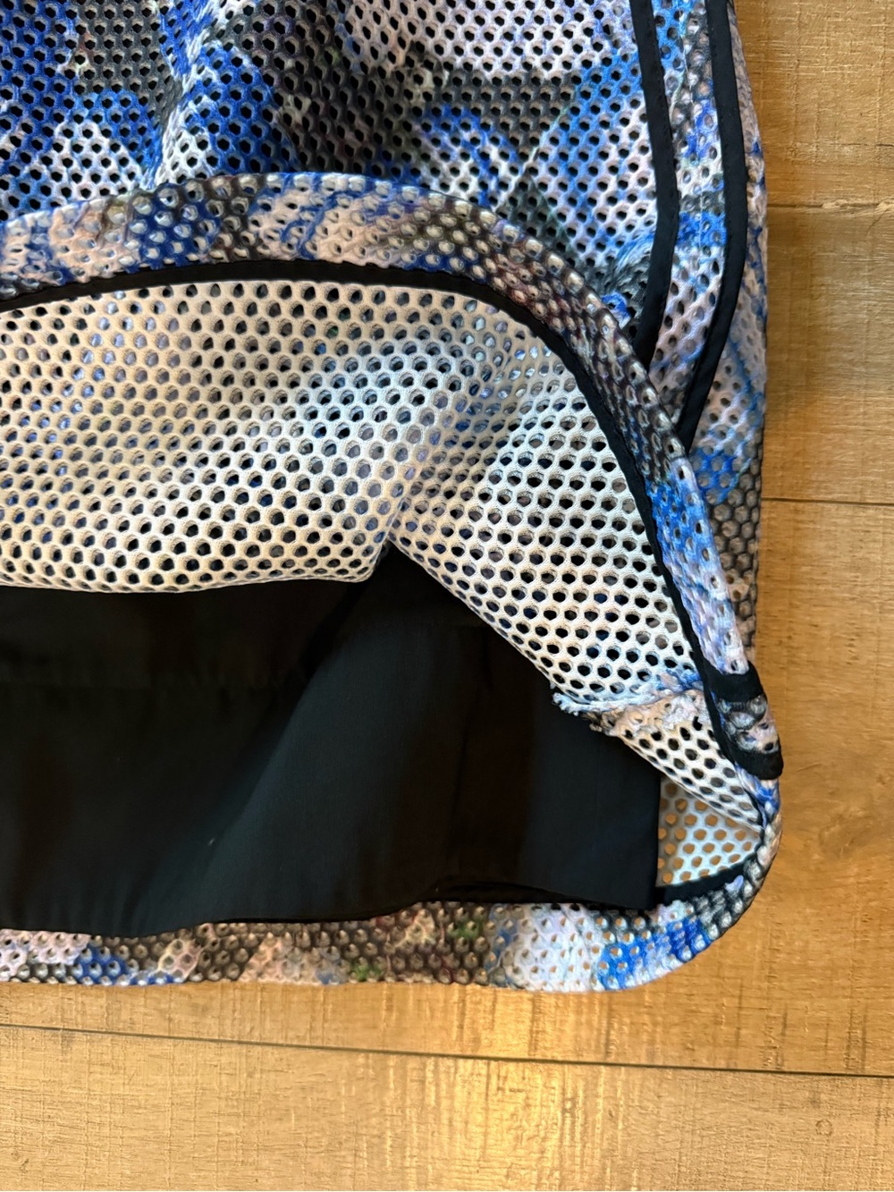 Noir Sachin + Babi Blue Black Gray florals Layered Mesh paneled Midi Skirt 6 - Picture 8 of 11